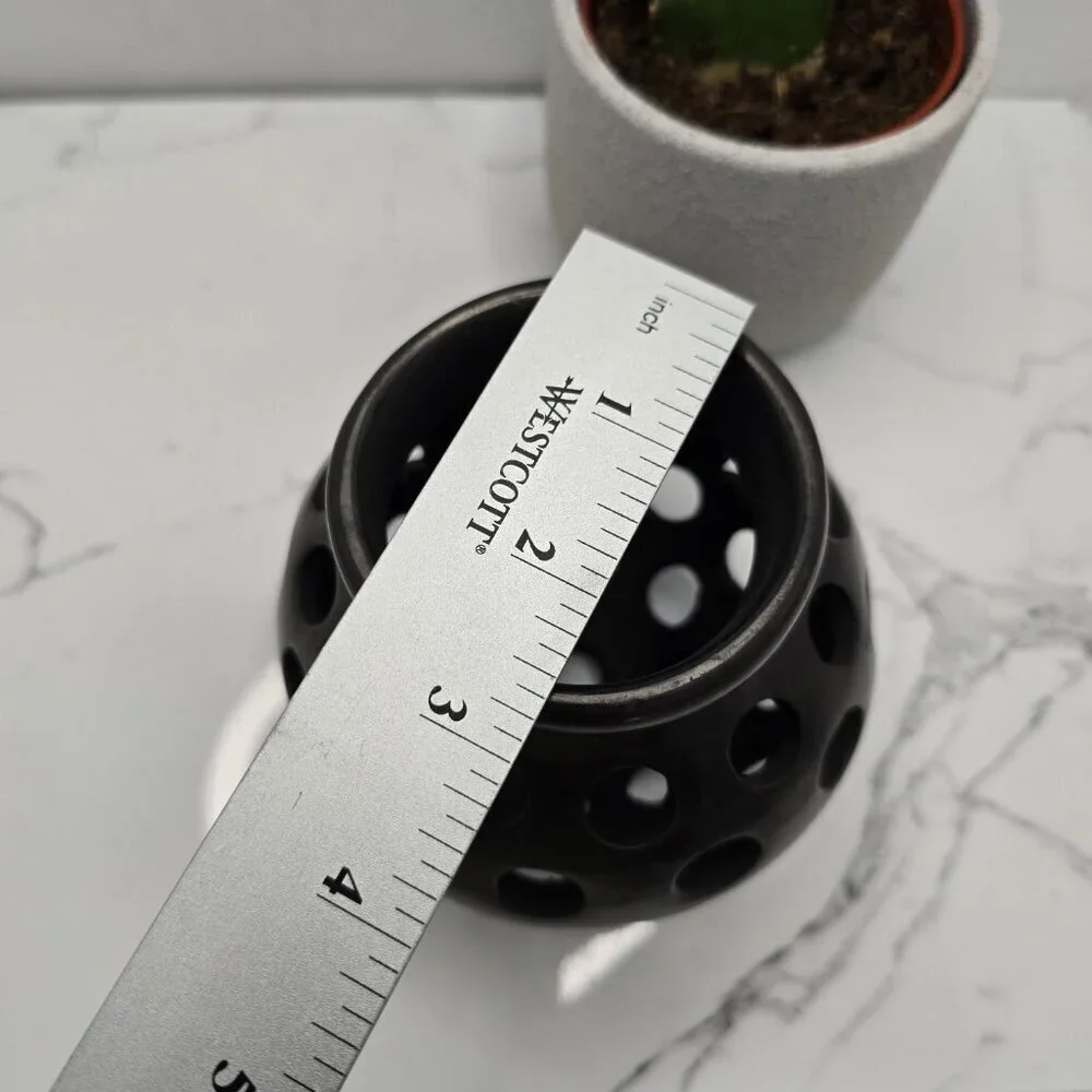 Oaxacan Barro | hematite moon star small mini round pottery pot vase